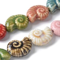Ocean Series Handmade Porcelain Beads, Conch, Mixed Colors — Jewelry Beads