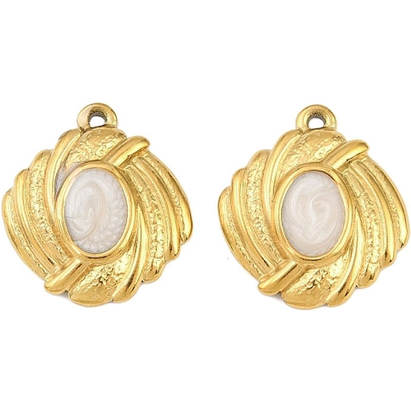 Pendentif en Acier Inoxydable 304 en Émail, Forme Rhombe — Breloques et pendentifs