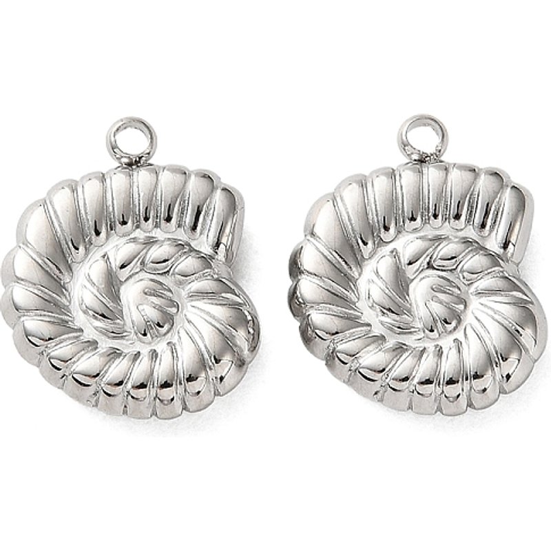 Pendentif en Acier Inoxydable 304 avec Charme Conque et Trou de 1,5mm — Breloques et pendentifs