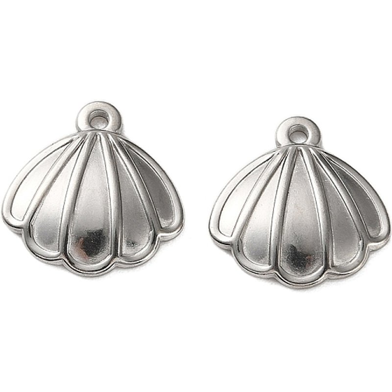 Pendentif en acier inoxydable 304 en forme de coquillage, 17x16x3mm — Breloques et pendentifs