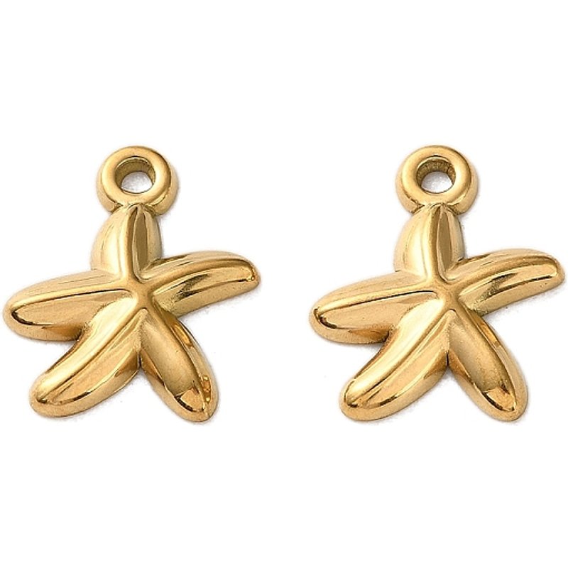 304 Stainless Steel Starfish Pendant with Ion Plating — Charms & Pendants