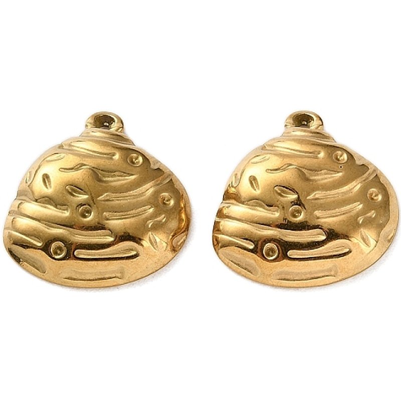 304 Stainless Steel Shell Shape Pendant with Ion Plating — Charms & Pendants