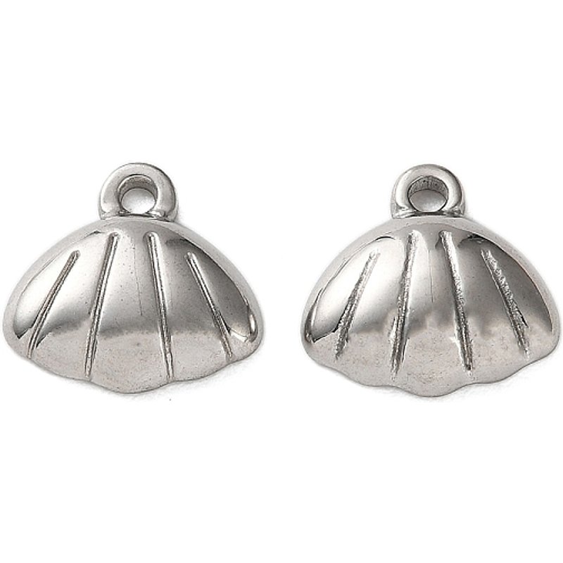 Pendentif en Acier Inoxydable 304 en Forme de Coquillage avec Trou de 1,8 mm — Breloques et pendentifs