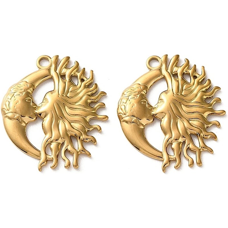 Pendentif Charm Lune & Soleil en Acier Inoxydable 304 — Breloques et pendentifs