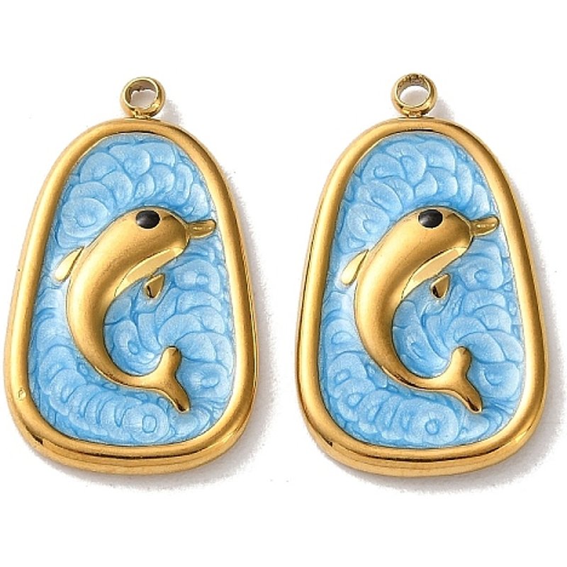 Pendentifs en Acier Inoxydable 304 avec Émail et Plaquage Ionique — Breloques et pendentifs