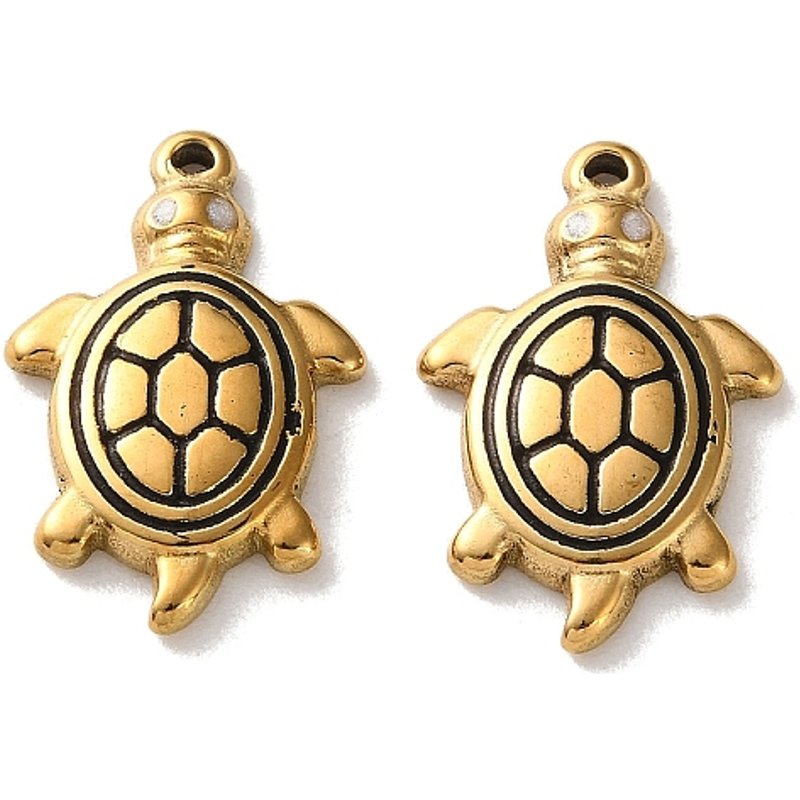 Pendentifs en Acier Inoxydable 304 avec Charms Tortue et Émail — Breloques et pendentifs
