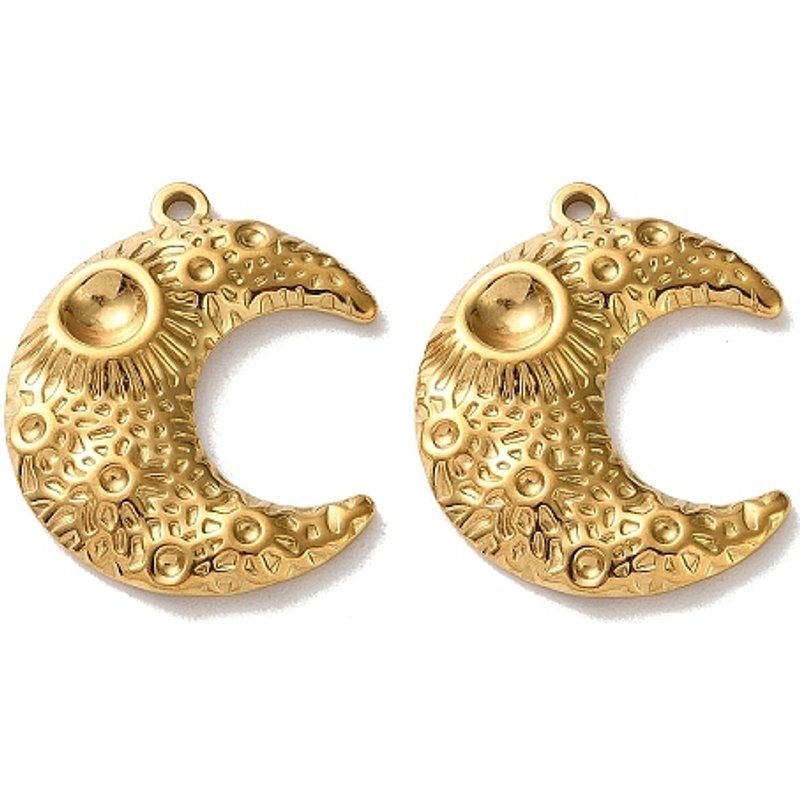 Réglages de Pendentif en Acier Inoxydable 304 en Forme de Lune — Accessoires pour bijoux
