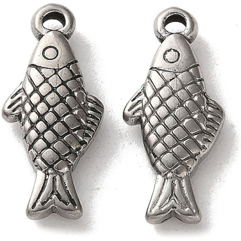 Pendentif en Acier Inoxydable 304 en Forme de Poisson avec Trou de 1,5mm — Breloques et pendentifs