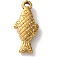 304 Stainless Steel Fish Pendant with Ion Plating, Golden Finish