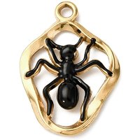 304 Stainless Steel Enamel Spider Pendant - Golden Finish