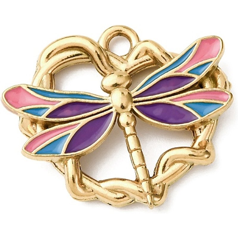 Pendentif en Émail de Libellule en Acier Inoxydable 304 - Or — Breloques et pendentifs