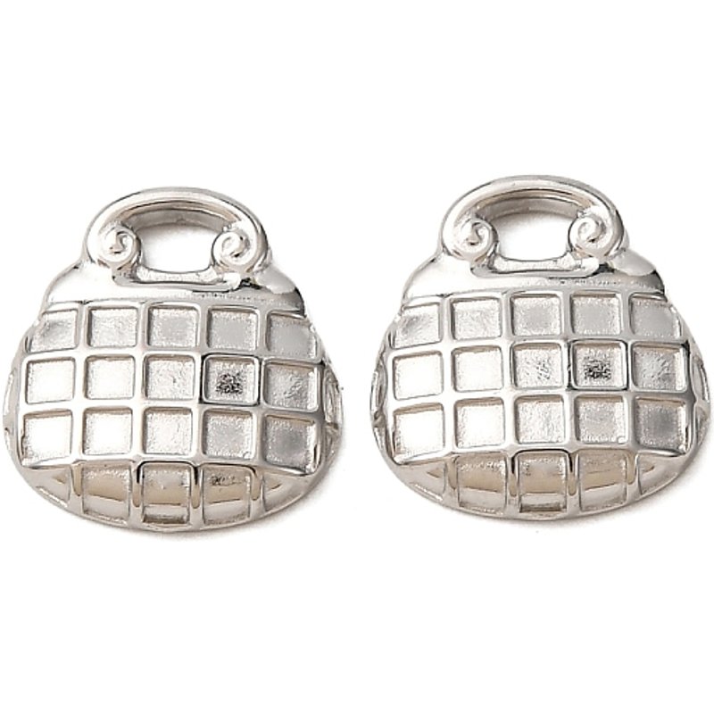 Breloques en acier inoxydable 304 - Sac de 10x9x2mm avec trou — Breloques et pendentifs