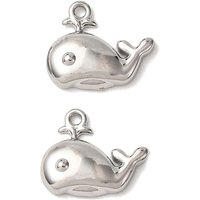 Ocean Theme Stainless Steel Whale Charm