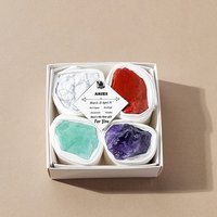Ensemble de 4 Décorations en Gemmes Naturelles des Signes du Zodiaque