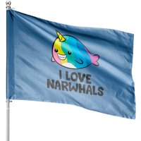 Drapeau de maison Narval Arc-en-ciel - Impression recto-verso — Drapeaux décoratifs