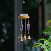 Nuggets Natural Amethyst Wind Chime with Iron Bell Charms — Wall Decor