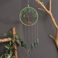Pendentif Arbre de Vie en Aventurine Verte et Fil de Laiton