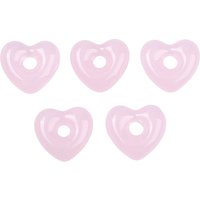 Perles en Verre Soufflé à La Main, Cœur, Rose Perle, Grand Trou — Perles à bijoux