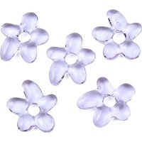 Handmade Lampwork Flower Beads, Lilac, 18x17mm, Hole 3.7mm — Jewelry Beads