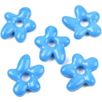 Perles en Verre Soufflé à La Main, Fleur, Bleu Ciel Profond, 18x17x4mm — Perles à bijoux