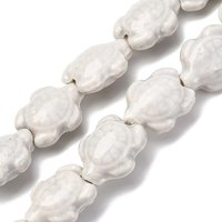 Handmade Porcelain Beads Strands, Tortoise, Bright Glazed — Jewelry Beads