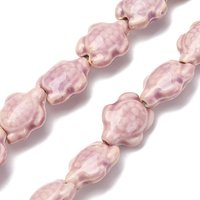 Brins de Perles en Porcelaine Fait Main en Rose Perle Tortue — Perles à bijoux