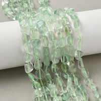 Brins de Perles de Fluorite Verte Naturelle, Nuggets, 15.16''-15.75