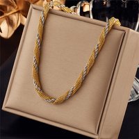 Collier en Chaîne en Acier Inoxydable 304, Couleur Or et Acier Inoxydable — Collier pendentif