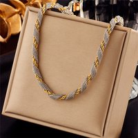 Collier en Chaîne en Acier Inoxydable 304, Couleur Or et Acier, 15,87 po — Collier pendentif