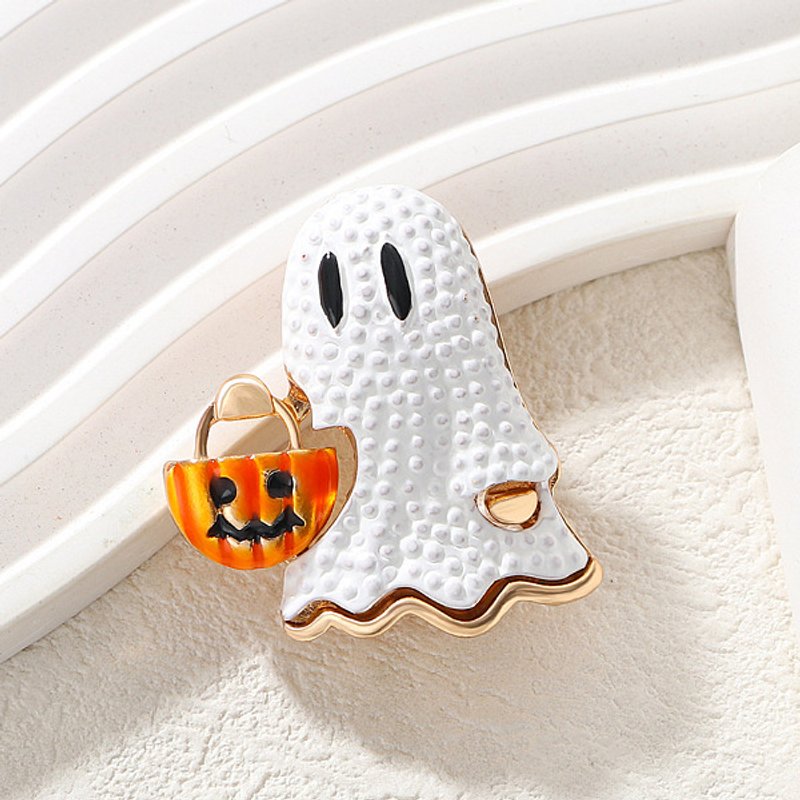 Halloween Ghost Shape Enamel Pins, Alloy Lapel Pins for Clothes — Brooches