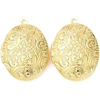 Pendentif Ovale en Laiton - Charm Photo Plaqué Or 18K — Breloques et pendentifs