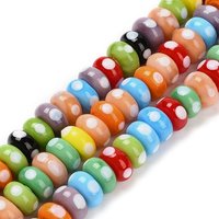 Perles en Verre Lampwork Rondelle avec Pois, Colorées, 40pcs — Perles à bijoux