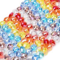 Brins de Perles en Verre Électroplaqué, Trèfle, Facetté, Coloré