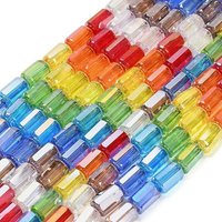 Brins de Perles en Verre Électroplaquées, Colonne, Facettées, Colorées — Perles à bijoux