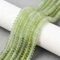 Brins de perles de jade vert naturel, perles en forme de soucoupe, 5x1.5-3mm, trou de 1mm — Perles à bijoux