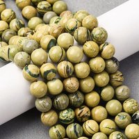 Fil de perles naturelles en verdite, rondes, 8.5-9mm, 44pcs — Perles à bijoux