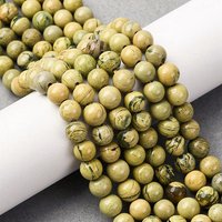 Natural Verdite Stone Beads Strands, Round, 6-6.5mm, 62pcs — Jewelry Beads