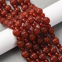 Brins de perles de carnelian naturel, citrouille, teintées et chauffées, 10mm — Perles à bijoux