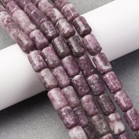 Natural Lepidolite Beads Strands, Column, 10x6-6.5mm, 38-39pcs