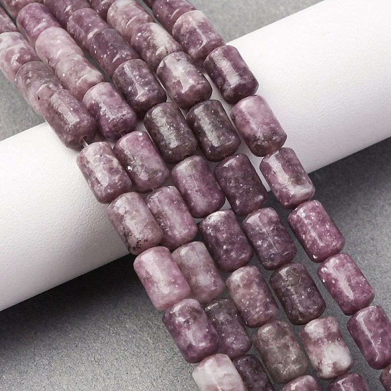 Natural Lepidolite Beads Strands, Column, 10x6-6.5mm, 38-39pcs — Jewelry Beads