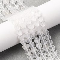 Natural Quartz Crystal Heart Beads Strands, 6-6.5mm, 0.5mm Hole — Jewelry Beads