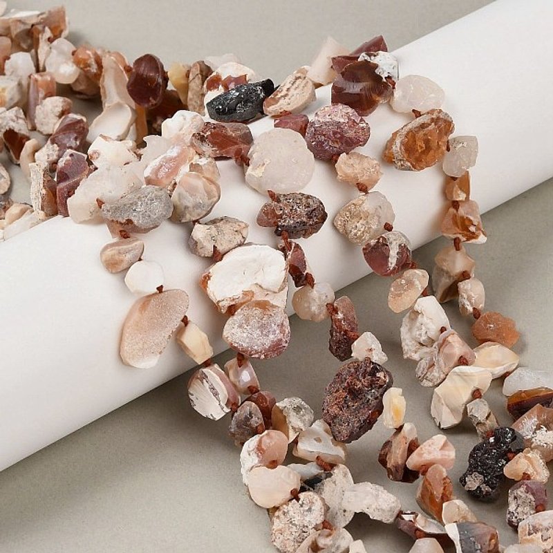 Brins de perles d'opale de feu brut naturel, nuggets, 16,14 pouces — Perles à bijoux