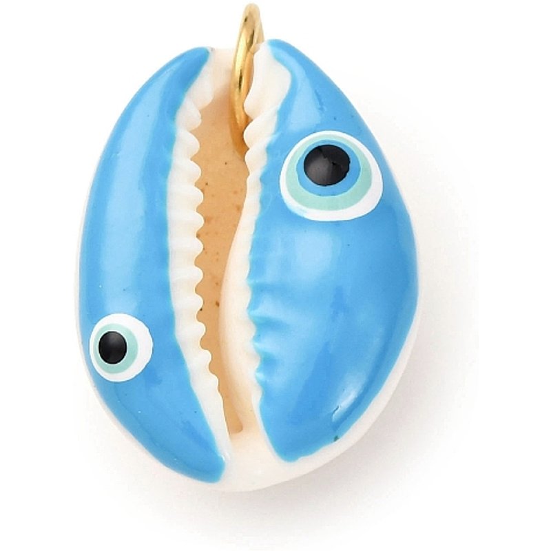 Pendants en Coquillage Naturel Imprimé avec Émail et Anneaux en Acier Inoxydable — Breloques et pendentifs