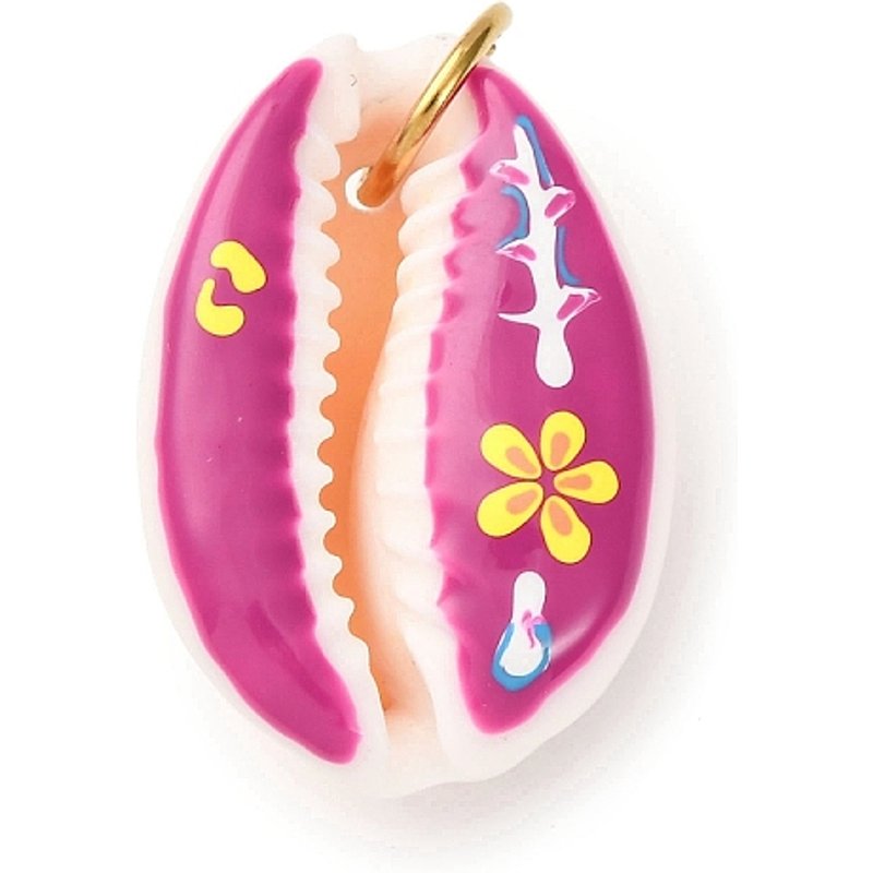 Pendants en Coquillage Naturel Imprimé avec Anneaux en Acier Inoxydable — Breloques et pendentifs