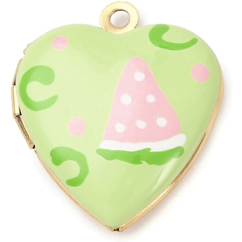 Pendentif en Forme de Cœur en Acier Inoxydable 304 avec Émail et Plaquage en Or — Breloques et pendentifs