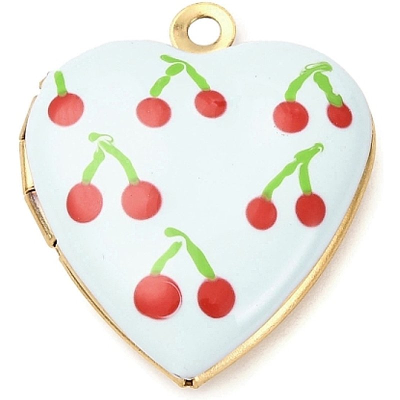 Pendentif en Forme de Cœur en Acier Inoxydable 304 avec Émail et Plaquage en Or — Breloques et pendentifs