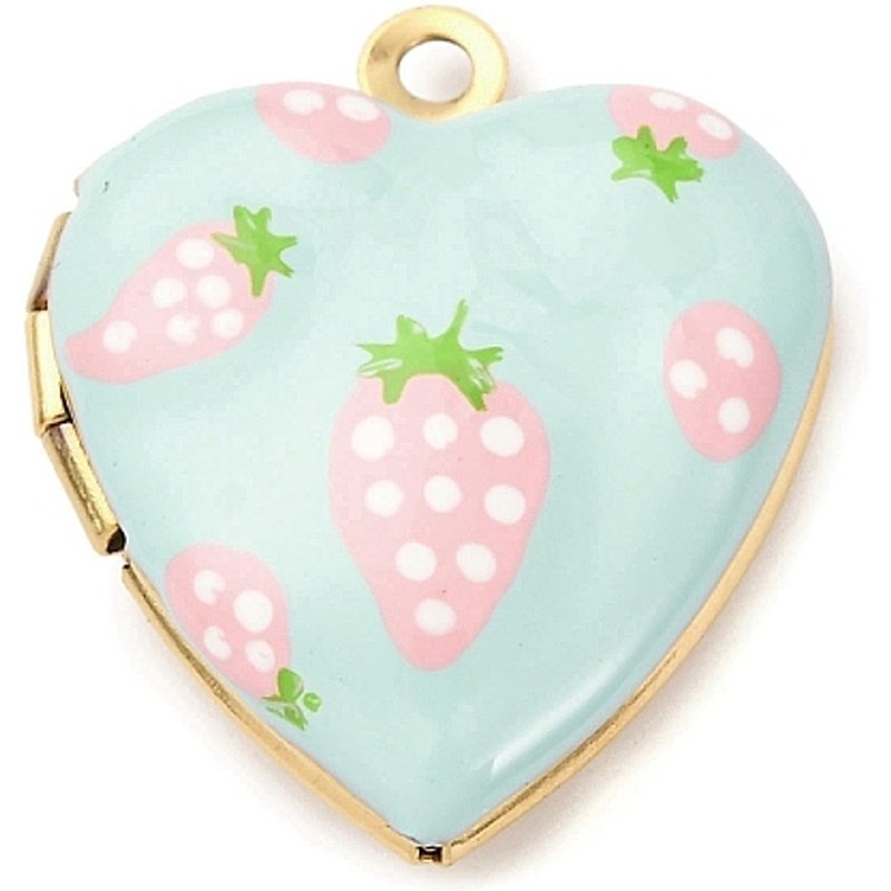 Pendentif cœur en acier inoxydable 304 avec émail et plaqué or — Breloques et pendentifs