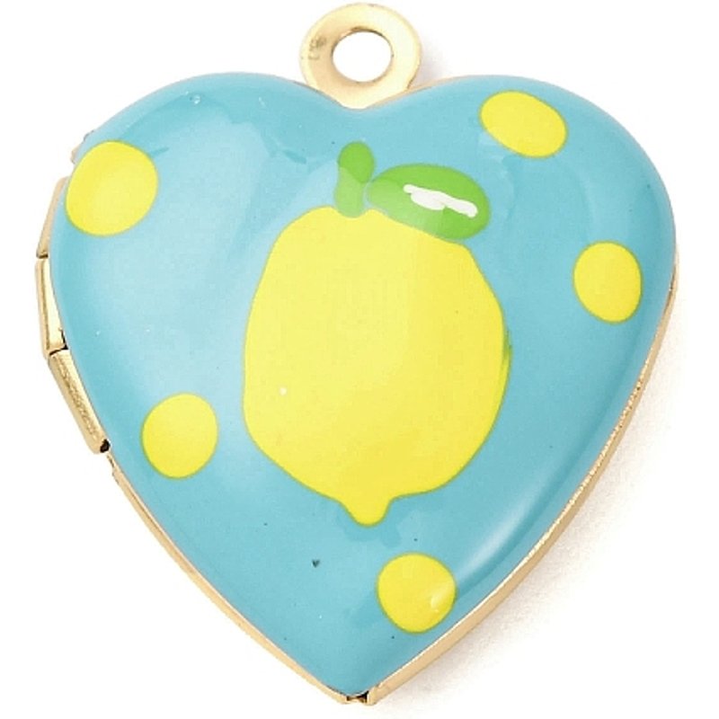 Pendentif en Forme de Coeur en Acier Inoxydable 304 avec Émail et Plaquage en Or — Breloques et pendentifs