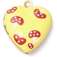 304 Stainless Steel Heart Locket Pendant with Enamel and Gold Plating — Charms & Pendants