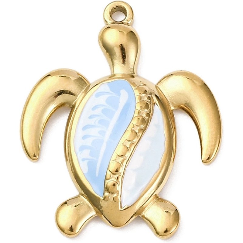 304 Stainless Steel Turtle Pendant with 18K Gold Plating — Charms & Pendants